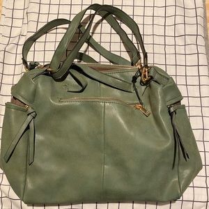 Green mid size hand bag